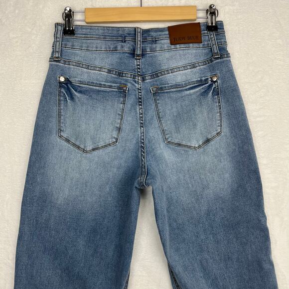 Judy Blue Wide Leg Crop Jeans Sz 5/27 Light Wash Blue Cooling Denim JB88616 High - Picture 5 of 15